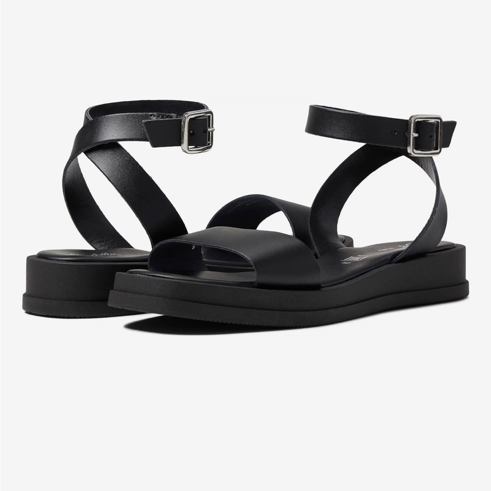 Seychelles Black Leather Sandals sz 9.5 Made in Italy BRAND NEW IN BOX